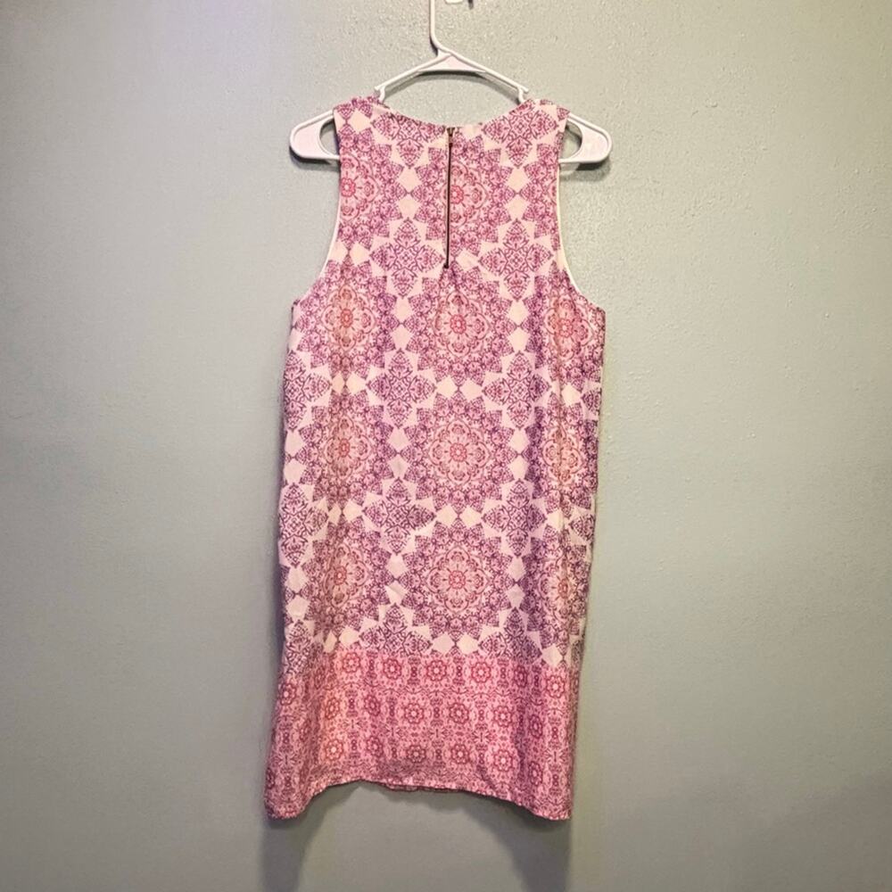 Women's Everly White Pink Purple Patterned Sleeveless Shift Dress Size L - Picture 7 of 7